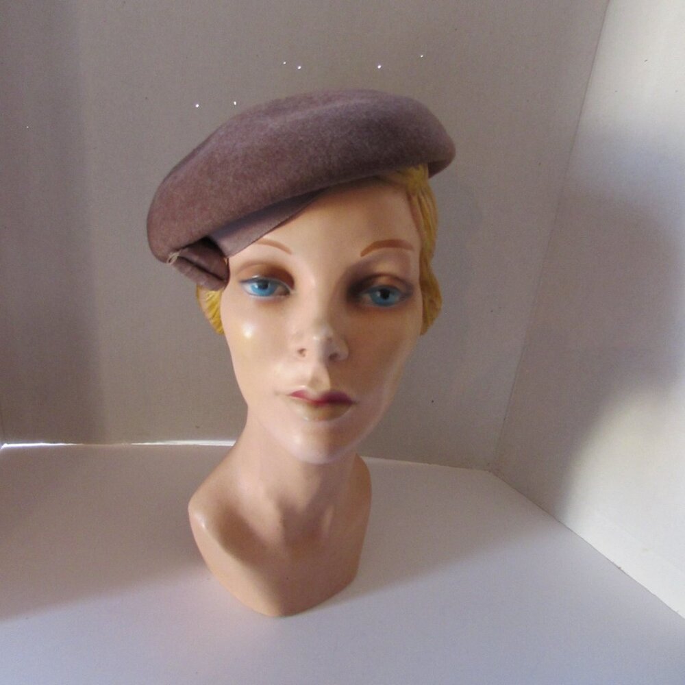 Vintage Wool Beret Woodsy Tone by Glenover